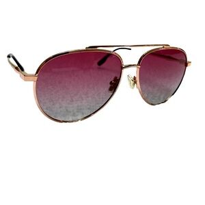 LUENX Aviator Sunglasses Rose Gold Purple Lenses